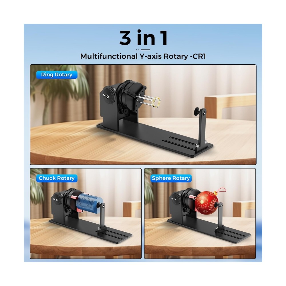 Rotary Roller, 3 in 1 Multi-Function Chuck Rotary Roller, Adjustable Jaw Chuc...