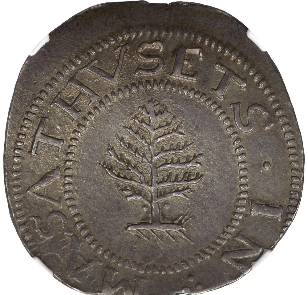 1652 PINE TREE SHILLING NGC MS 65+
