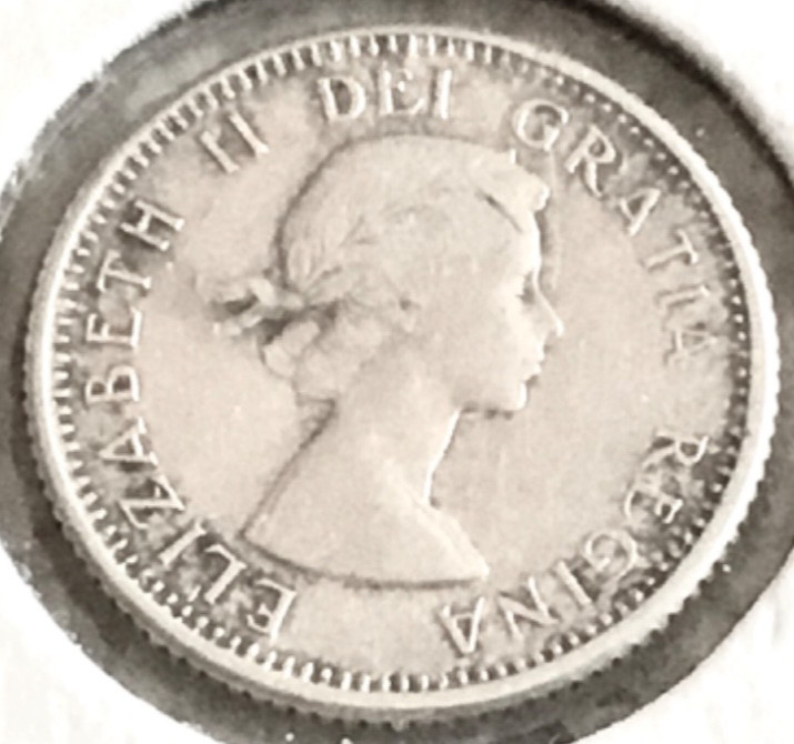1959 Canada 10 Cents 80% Silver KM #51