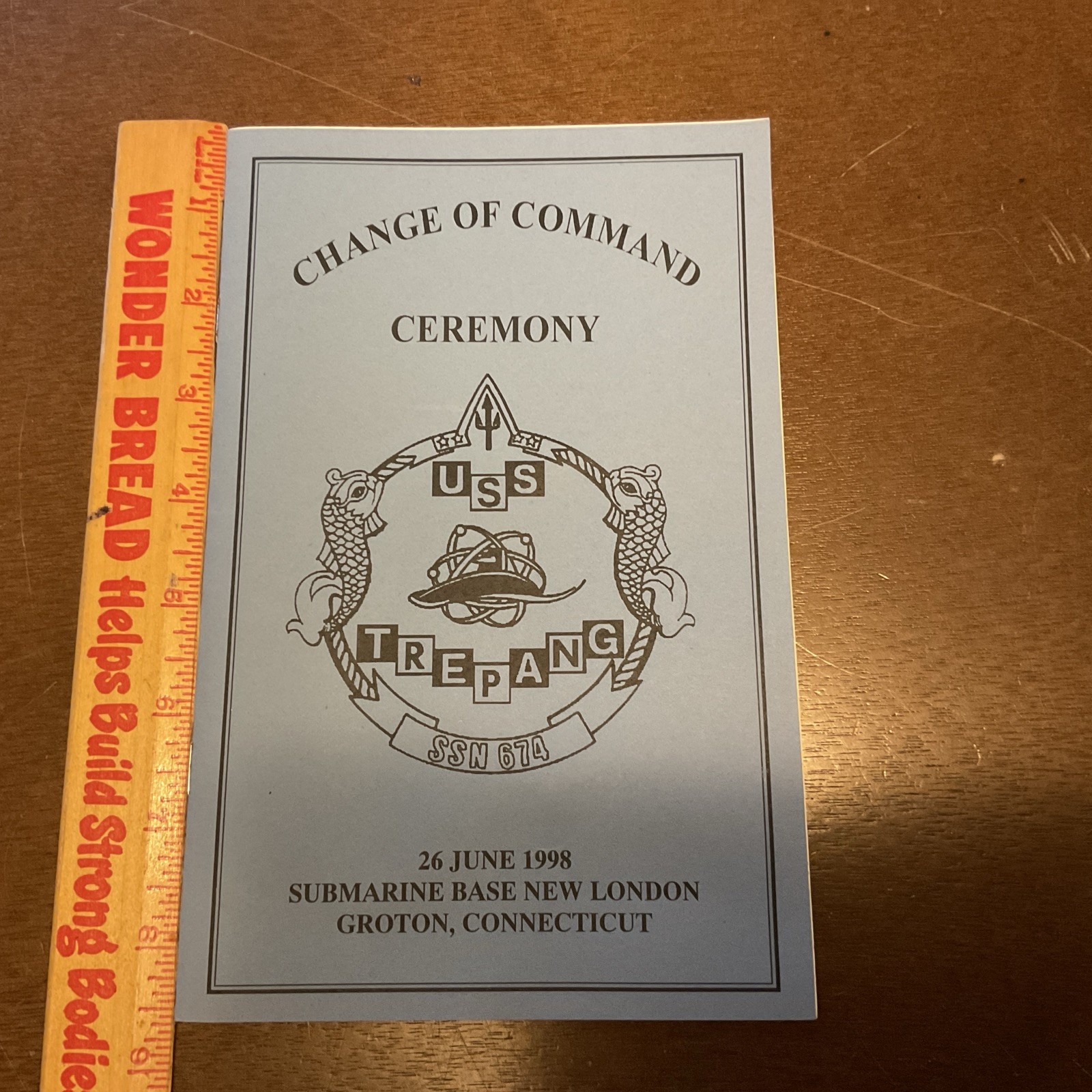 1998 Change of Command Ceremony USS TREPANG SSN 674 Handout Pamphlet Vintage