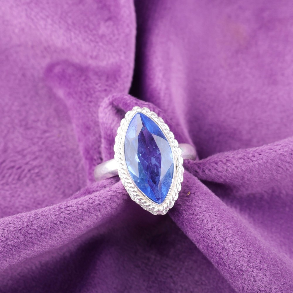 Tanzanite Gemstone 925 Sterling Silver Ring Handmade Jewelry Ring For Gift