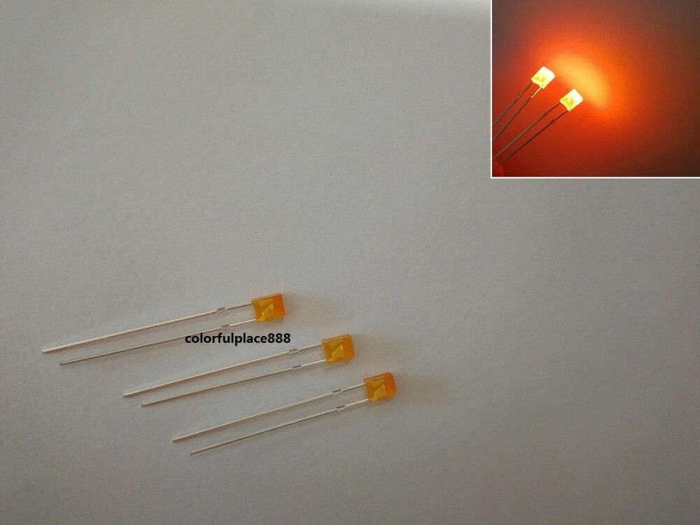 1000* 2x3x4mm Bright Orange Diffused Rectangular LEDs New Stock high-quality