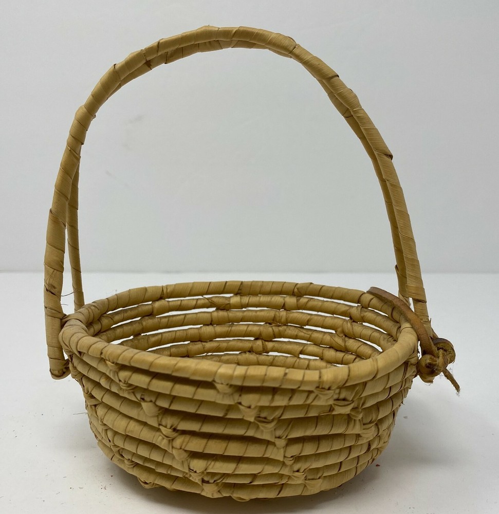 Vintage Handcrafted Basket 6" Tall
