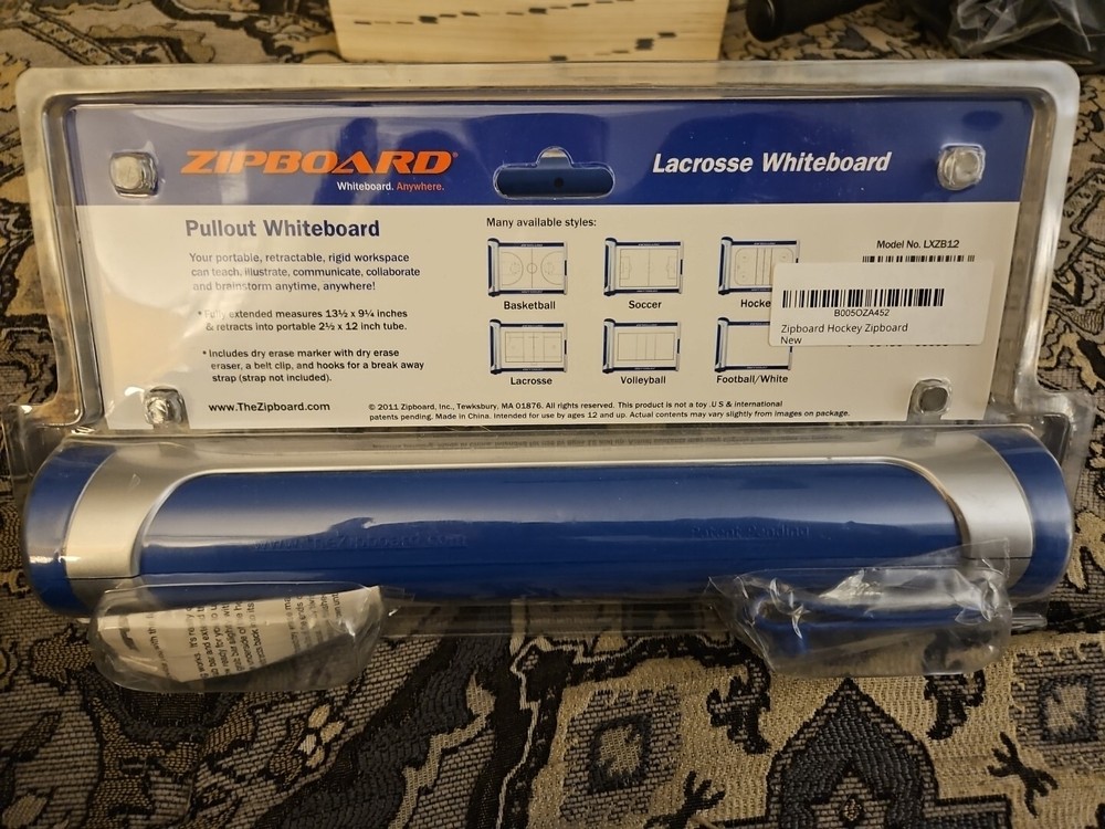 Zipboard Lacrosse Pull Out Whiteboard New With Belt Clip.