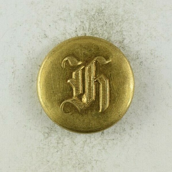 Vintage Letter H Seal Crest Button Original E9AT