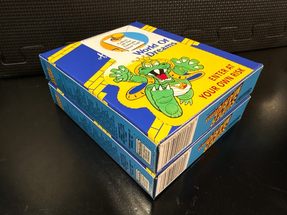 Super Mario Bros fruit snacks - 2 empty custom design display boxes
