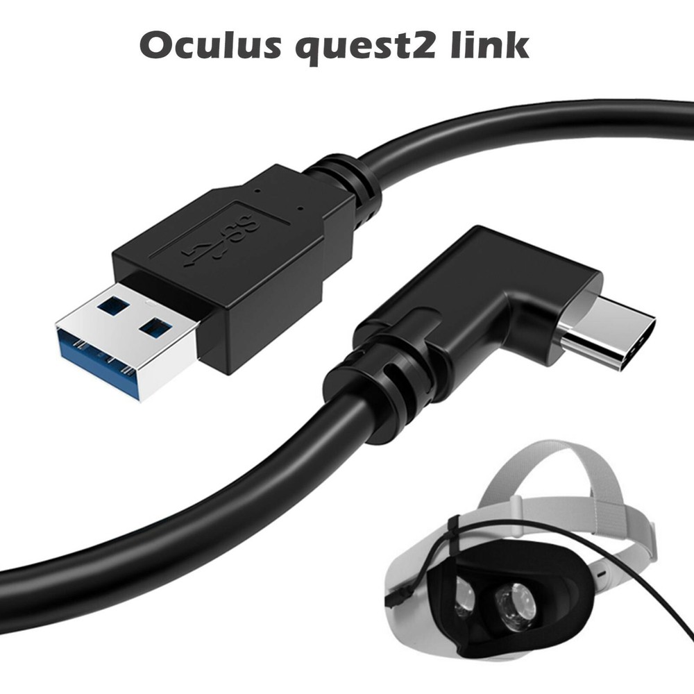 14ft Link Cable for Oculus Quest 2 Type-C Right Angle to USB A 3.2 Charging Cord