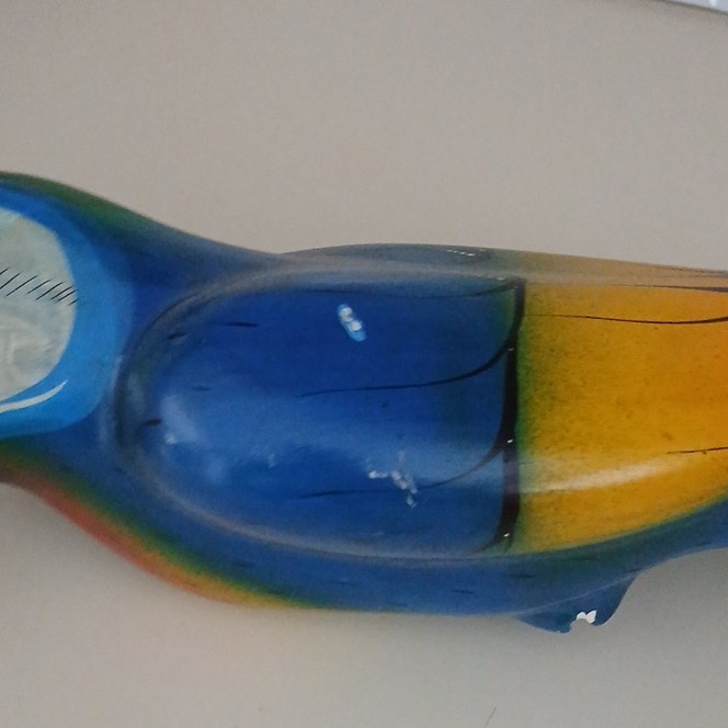 Hand-Painted Ceramic Parrot Figurine, Multicolor, Approx. 14 Inches