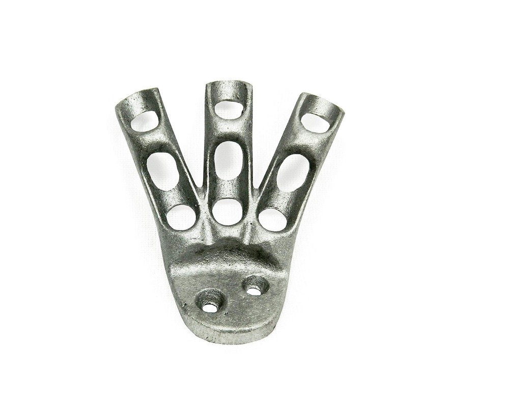 3 HOLE BRACKET for Small Stick Flags - Three Fingered Stick flag thick cast a...