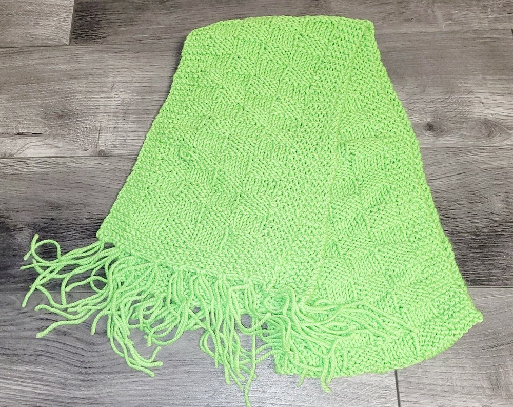 Handmade Knitted Scarf Green
