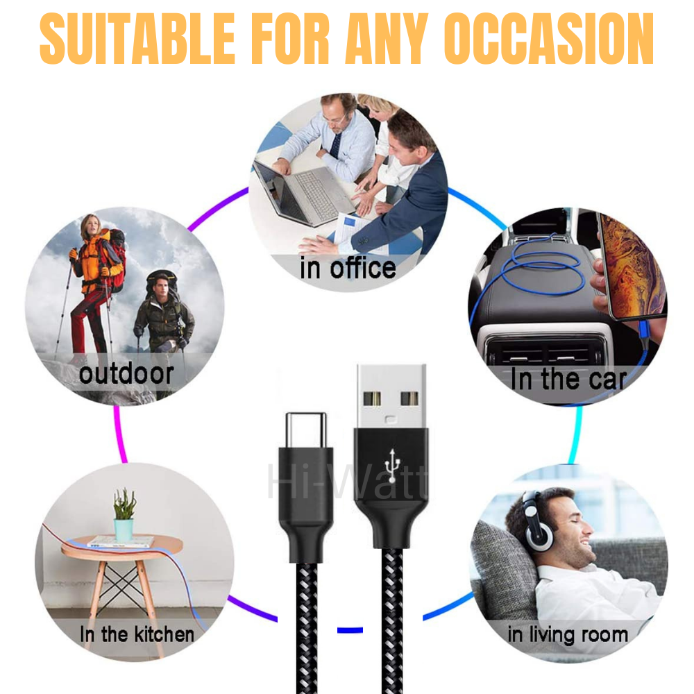 10FT USB C Type C Fast Charger Cable For Samsung Android iPhone 15 Charging Cord