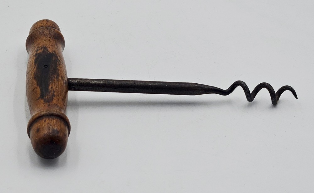 Antique Corkscrew Turned Wood Handle