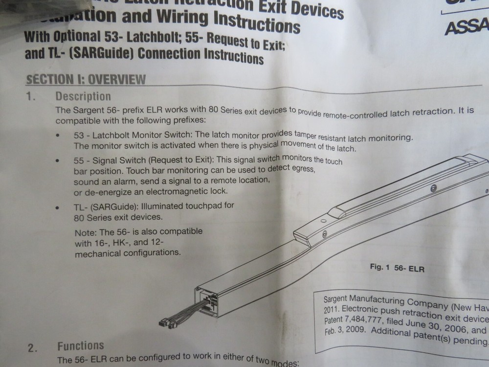 Sargent 56-8804F-ETL-LR-26D-32D Exit Device