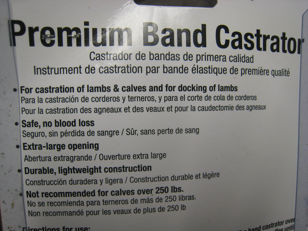 2005 Premium Castrating Tool For Calves - Quantity 1
