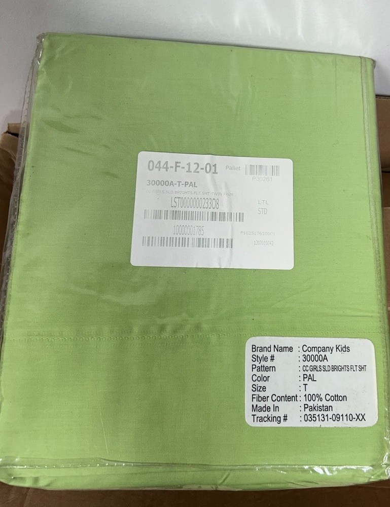 TheCompany Store Solid Sheets TWIN 100% Cotton Percale Palm Green