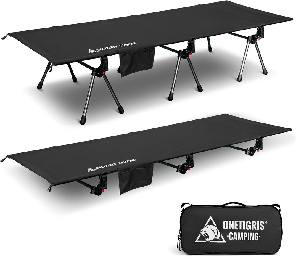 SUPRANUBIS Camping Cot, Height Adjustable with Cot Leg Extenders, Strong Support