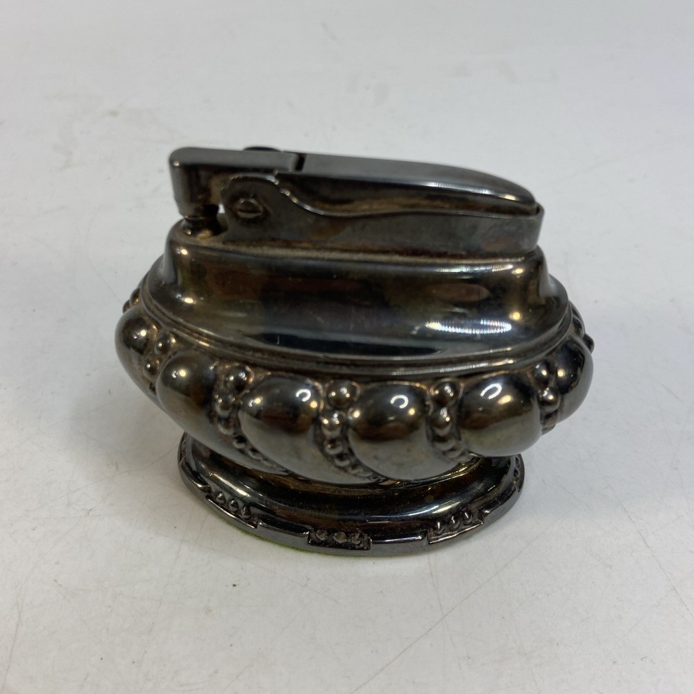 Vintage New Ronson Crown Table Lighter Silver Plated 50's Second Version