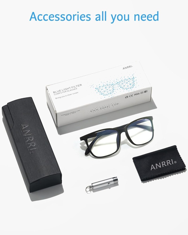 Anti Eyestrain Lens Eyeglasses, Black Frame