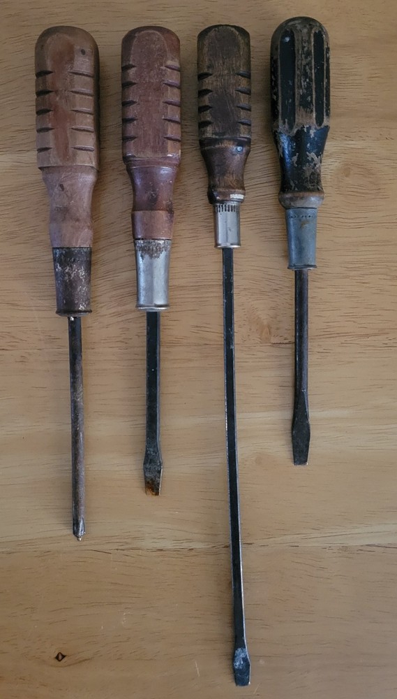 Vintage Wooden Handle Screwdrivers