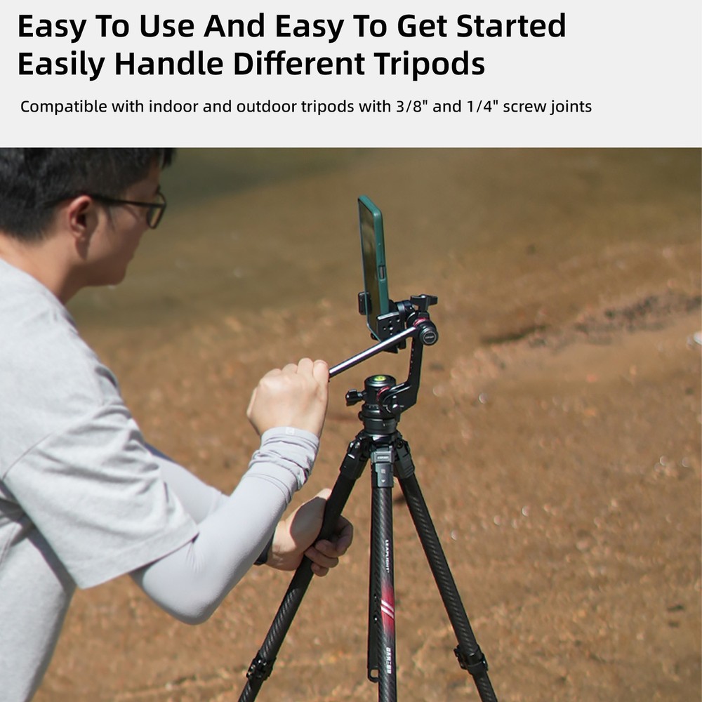 Gimbal Stabilizer Three-Axis Tripod Fluid Head Pan Tilt Quick Release Handle Cla