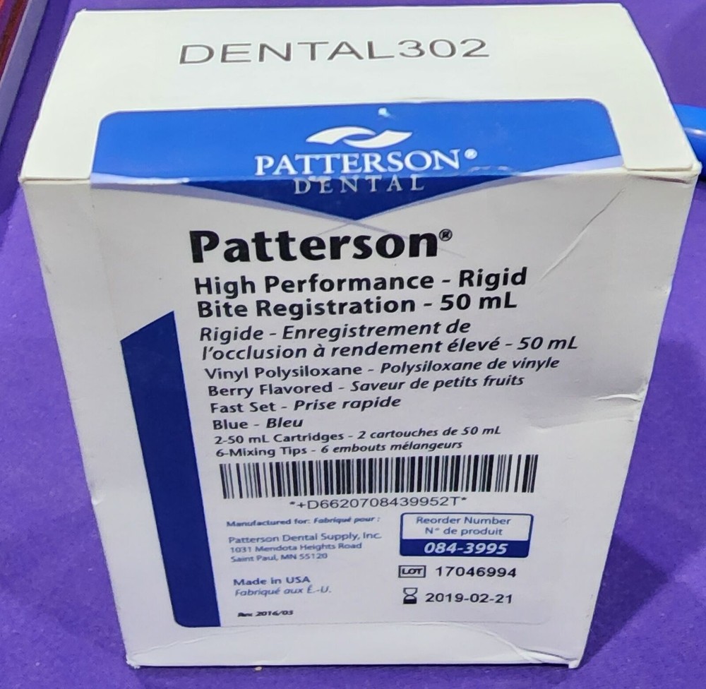 00302 - Patterson Rigid Bite Registration High Performance Fast Set ~NEW