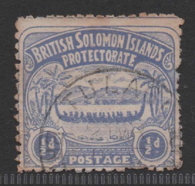 Solomon Is 1907 ½d Large Canoe Used