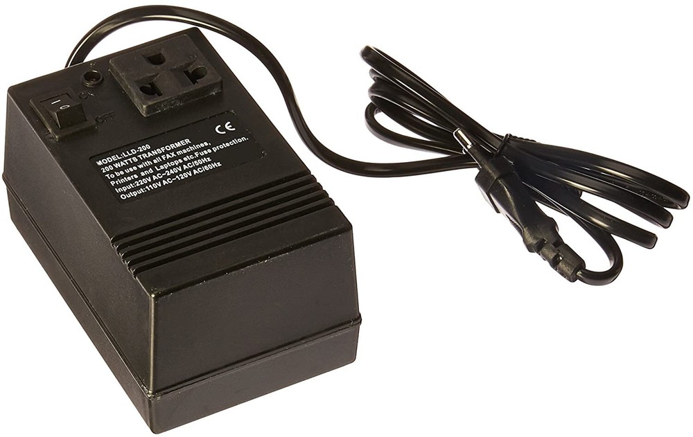 200 Watt Compact Voltage Converter Transformer 220v to 110v Step Down 200W