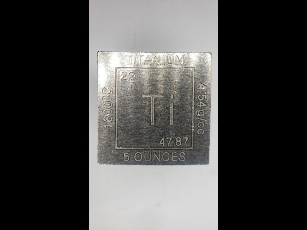 Elemental Cube Collection: 1.25 Inch Solid Titanium Cube
