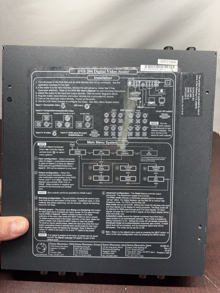 Extron DVS 204 Digital Video Scaler DVS204