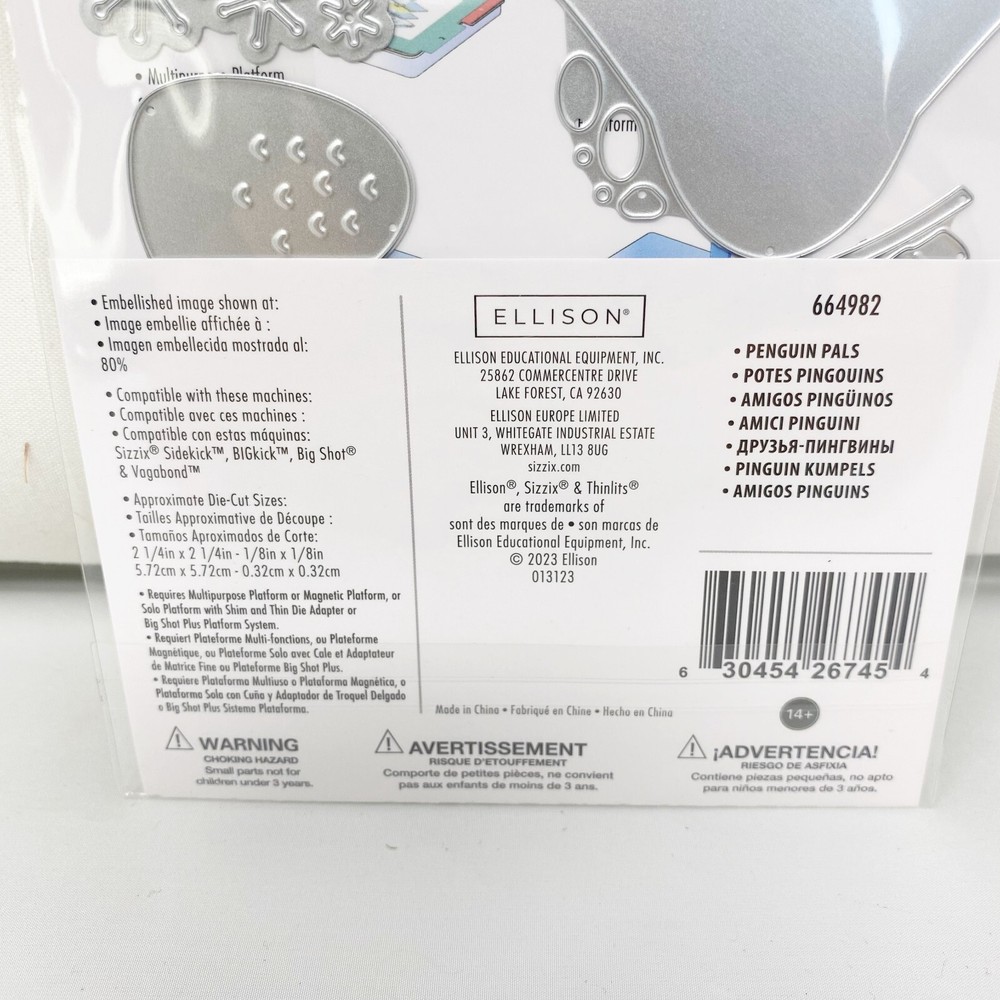 Sizzix Thinlits Penguin Pals Cutting Dies Christmas Holiday 664982 NEW