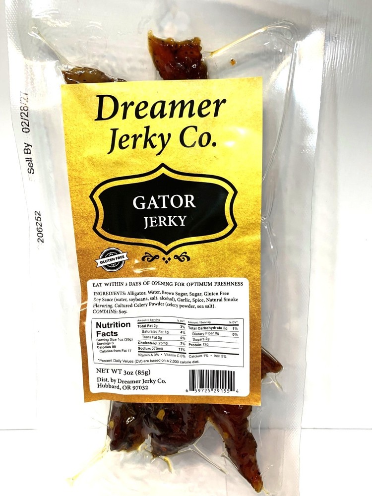 Dreamer Gator Jerky - 3oz - NEW