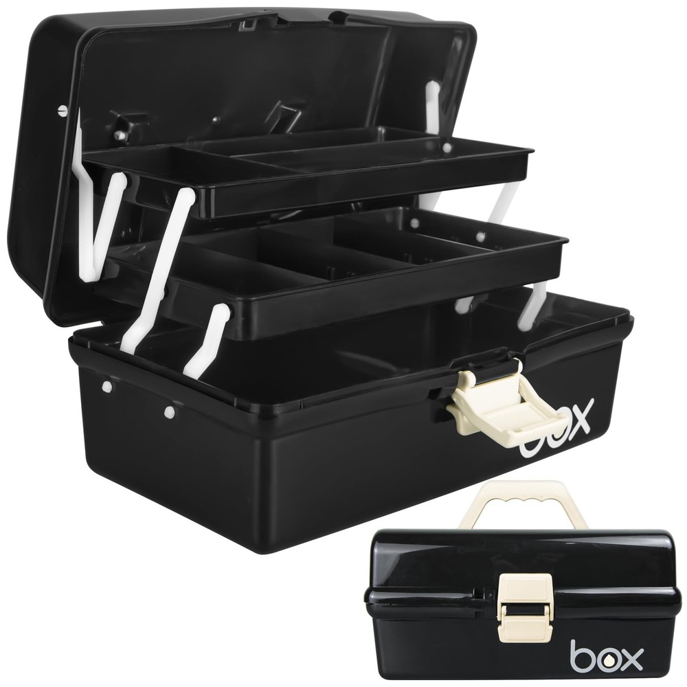 TERGOO 12in Three-Layer Multipurpose Storage Box Organizer Folding Tool Box/A...