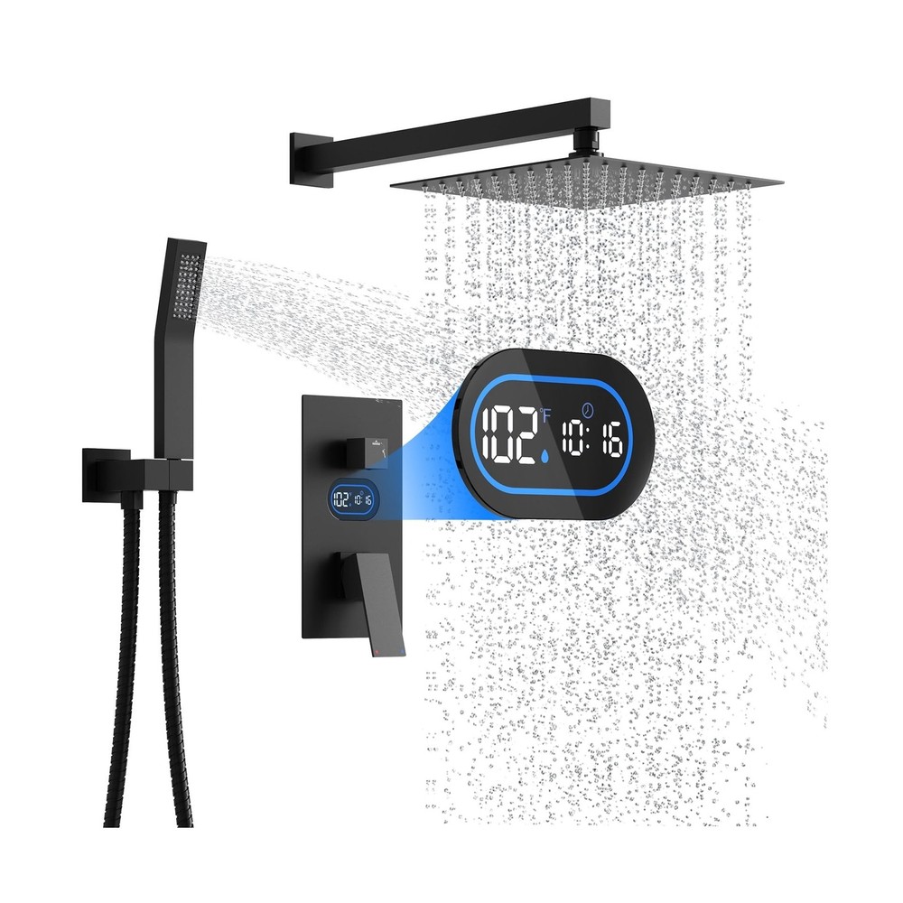 Shower Faucet Set with Hydro Power Temperature Display, Shower System Bathroo...