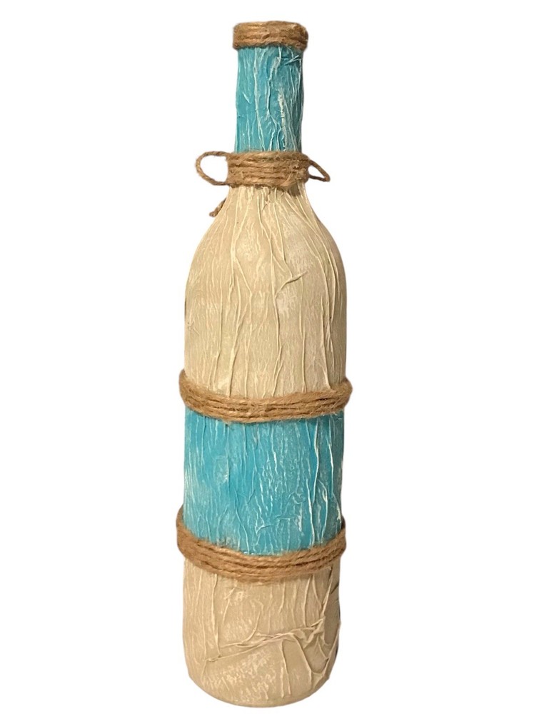 Decorative Wine Bottle Nautical, Theme, Handmade ￼￼