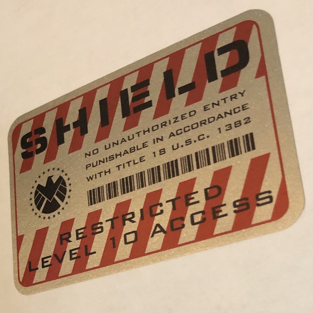 • SHIELD • RESTRICTED ACCESS • METALLIC SILVER PROP DECALS • AGENT • MARVEL •
