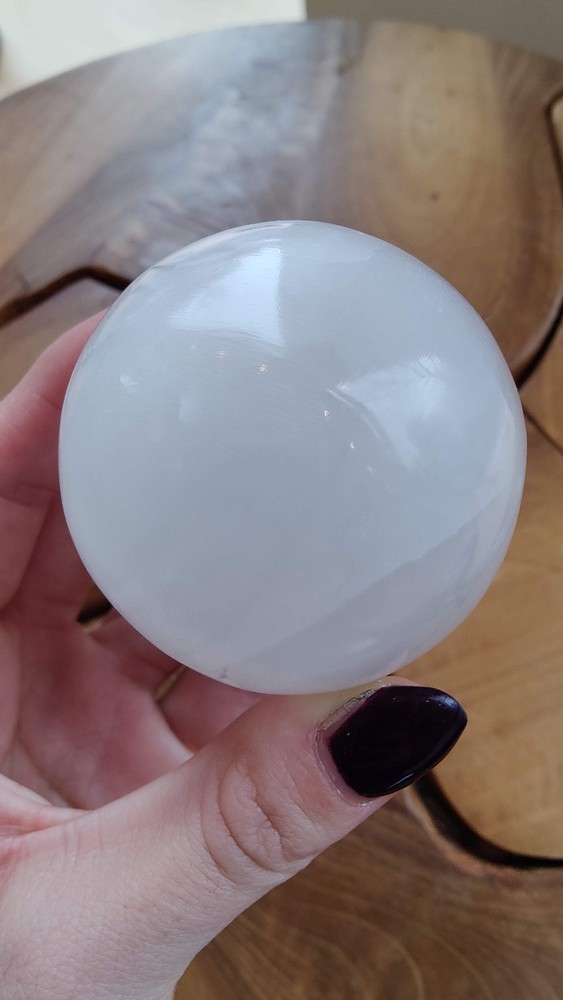 Natural Selenite Sphere 6cm from Morocco