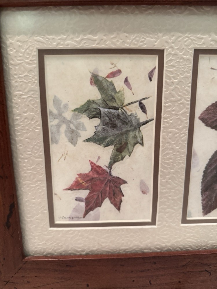 Original Signed Russ Erickson Studios Leaf Artwork Painting Signed Dated