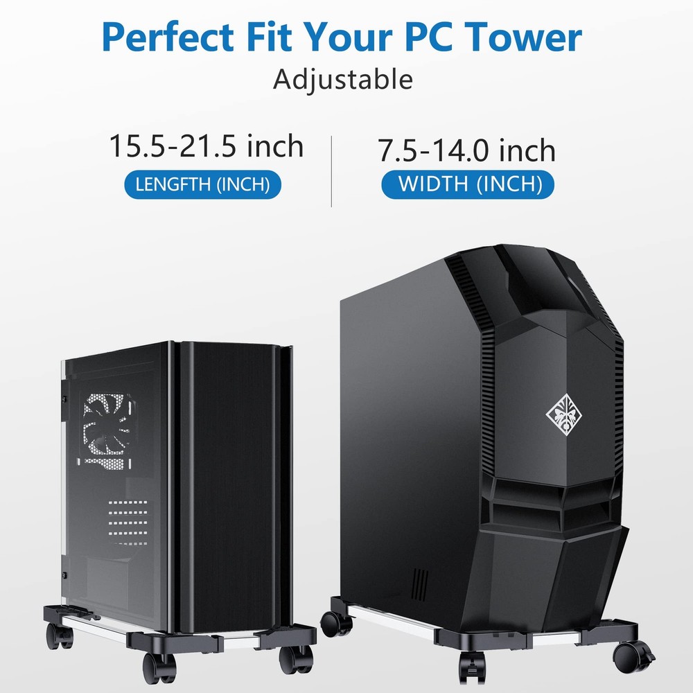 LABOBOLE Computer Tower Stand - Adjustable PC for Most Desktop Towers, Black
