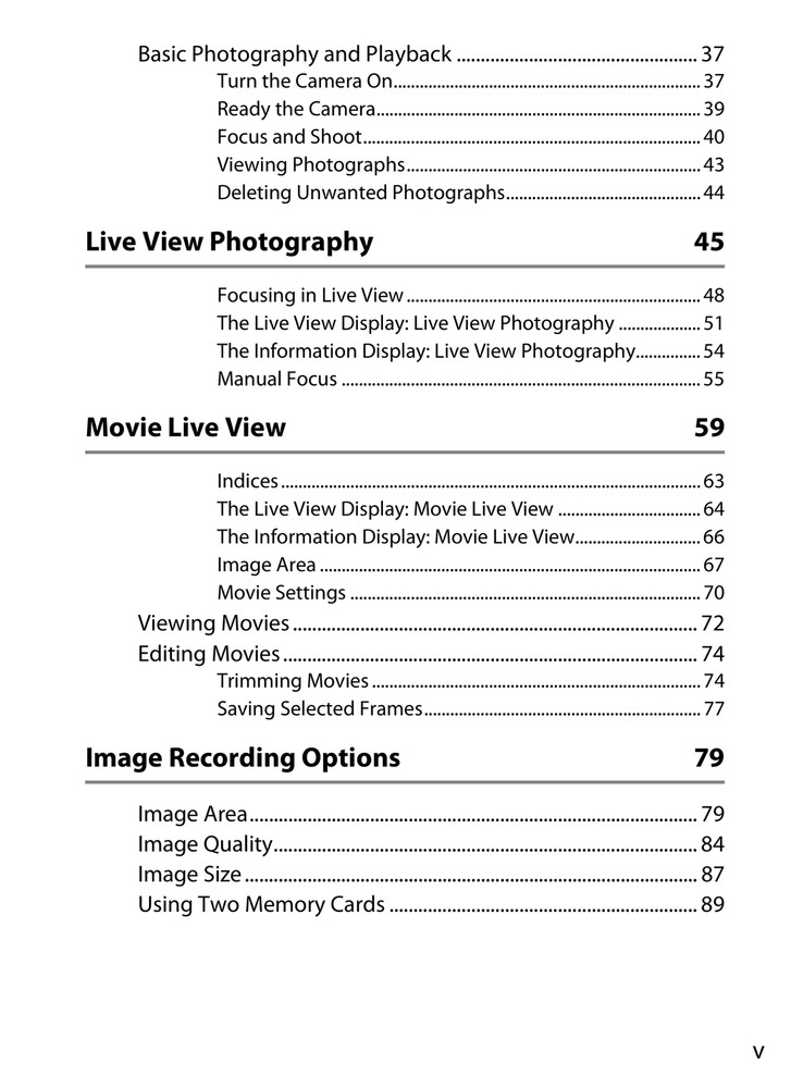 Nikon D800E — User Manual Owners Guide Reference — 471 Pg — Half Size 5.5x8.5