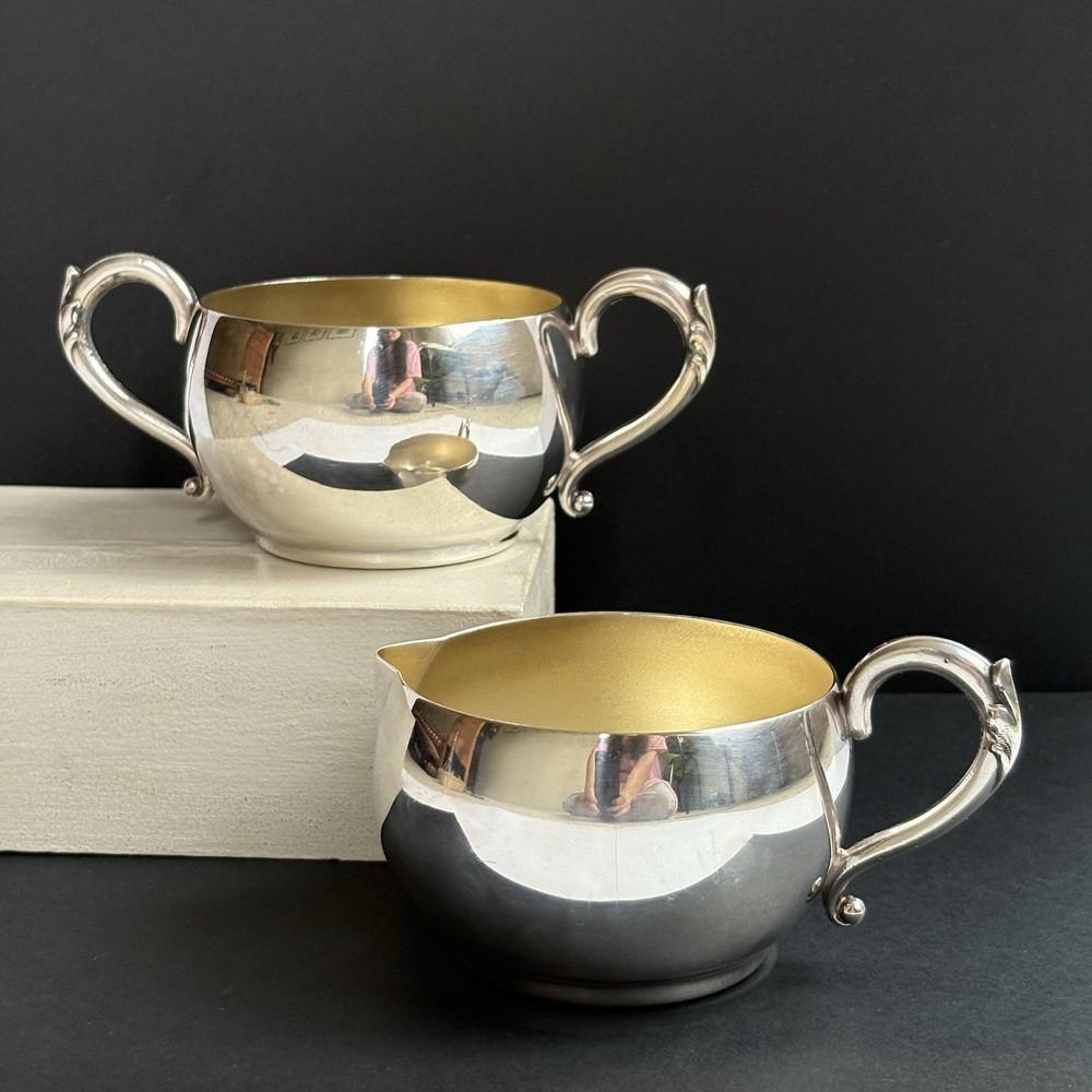 Oneida William A. Rogers Silver-Plated Cream and Sugar Set