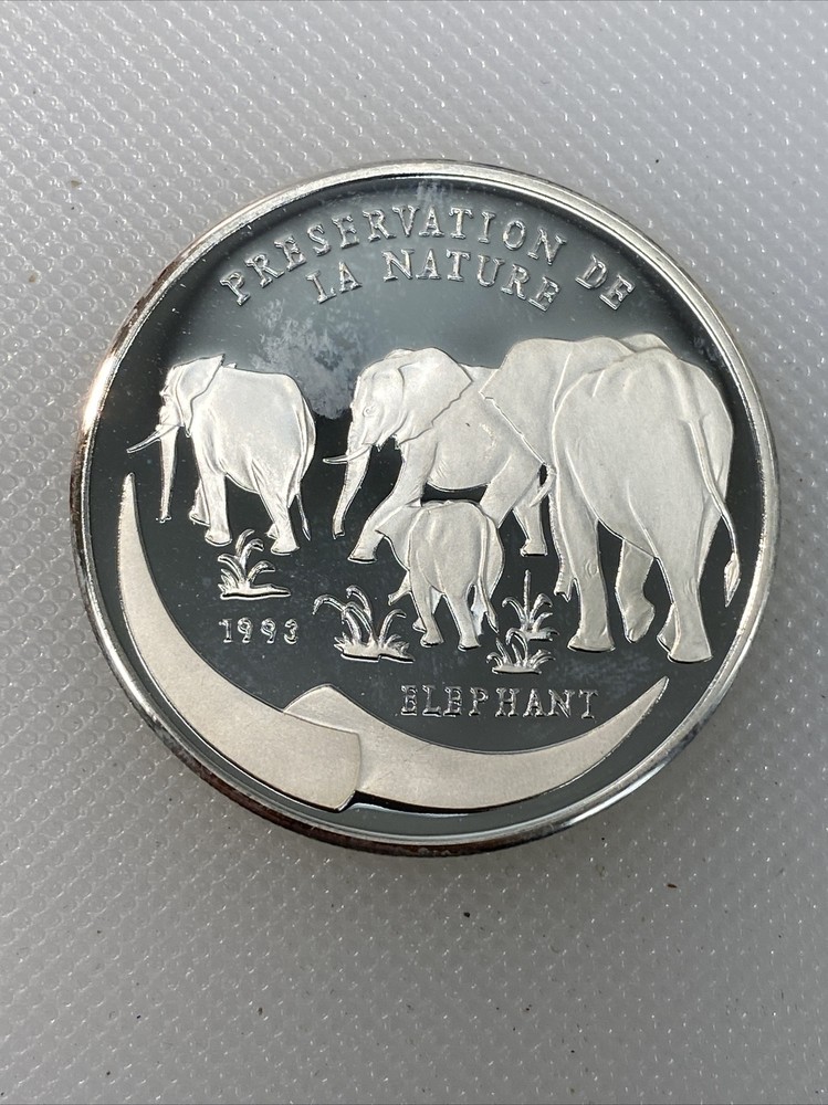 1993 proof congo 1000 franc elephanr G1