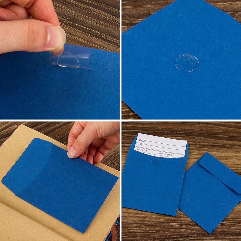 120 Pieces Small Envelopes Library Card Non-Adhesive Packets Envelopes with 1...