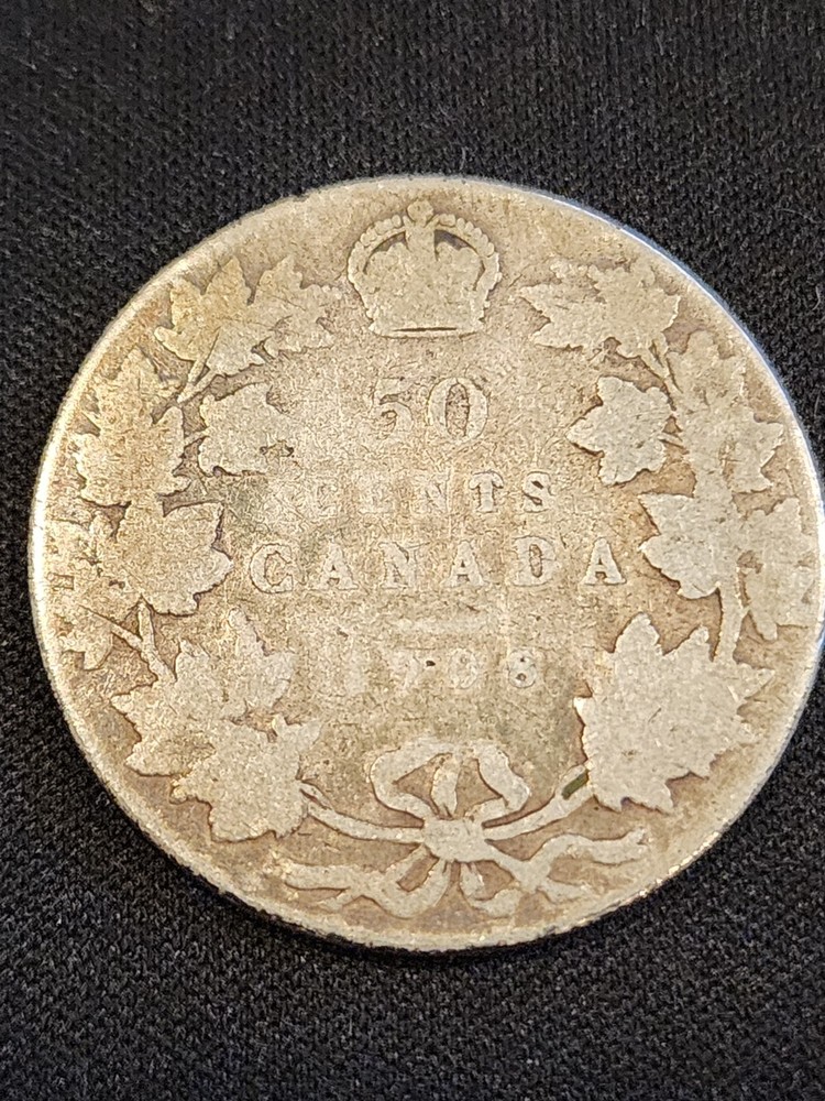1908 Canada 50 Cents Silver Coin