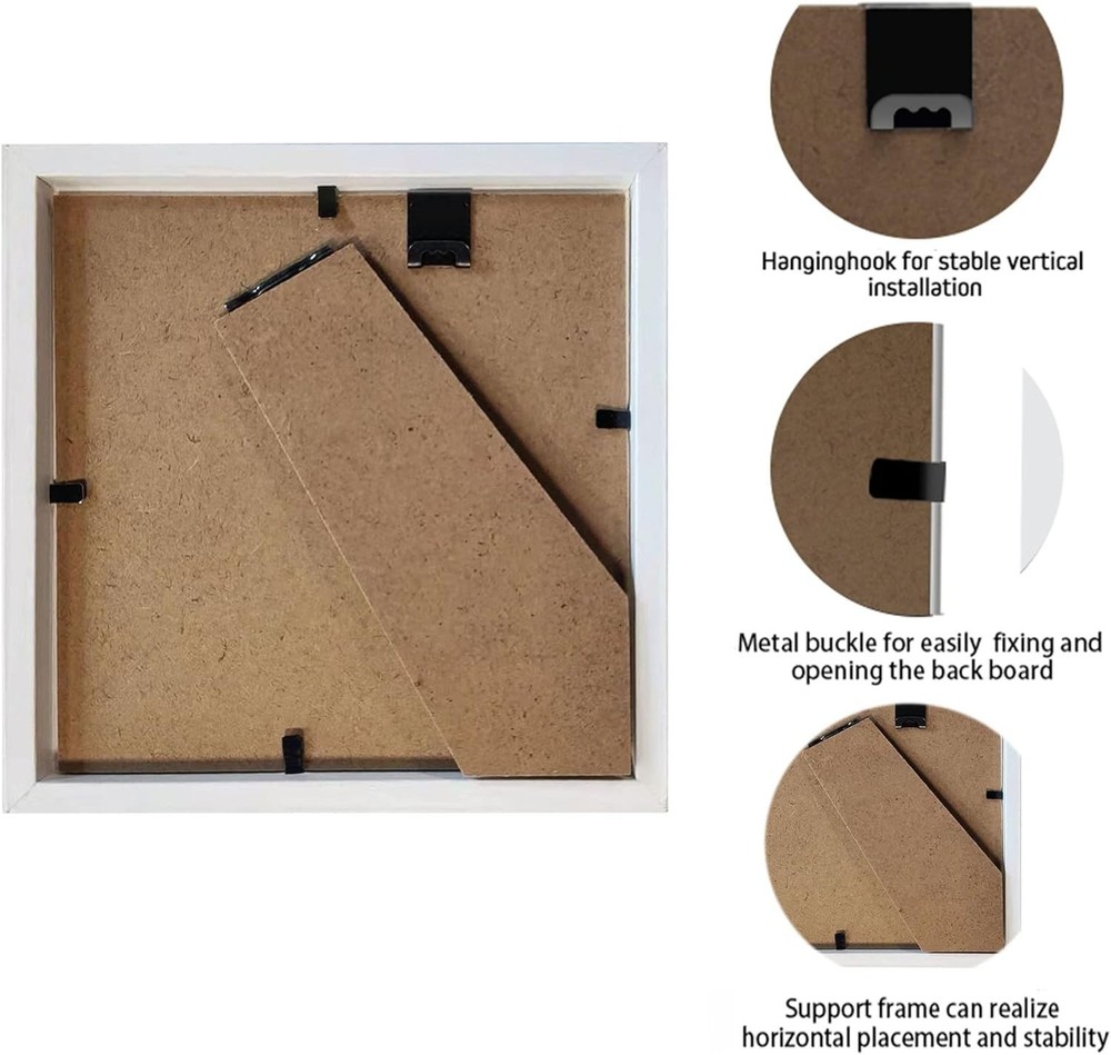 Versatile 5x5 Square Shadow Box Frame for Home or Office