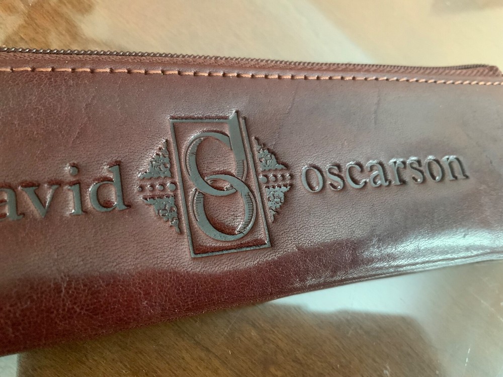 David Oscarson Pen Brown Leather Pouch Case