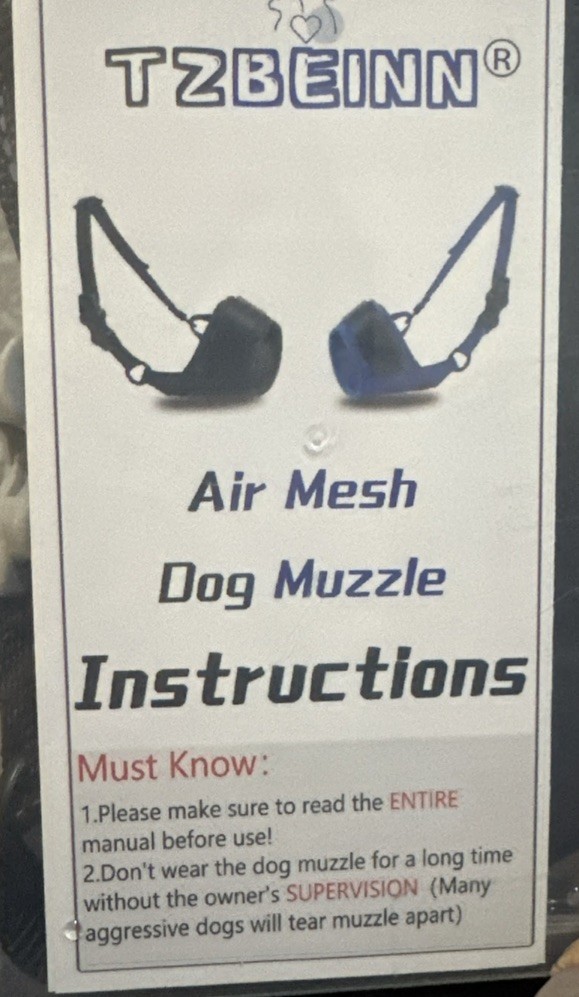 Dog Muzzle Soft No Bark-Bite Adjustable Air Mesh Muzzle - Breathable Black XXL