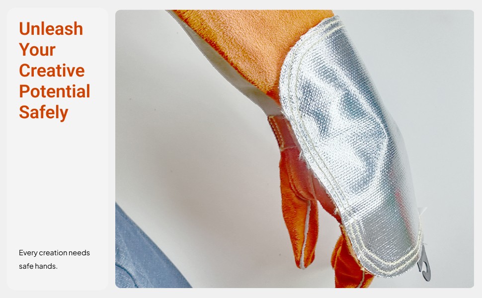 Welding Glove Heat Shield High Temperature Resistant Aluminized Back Welding