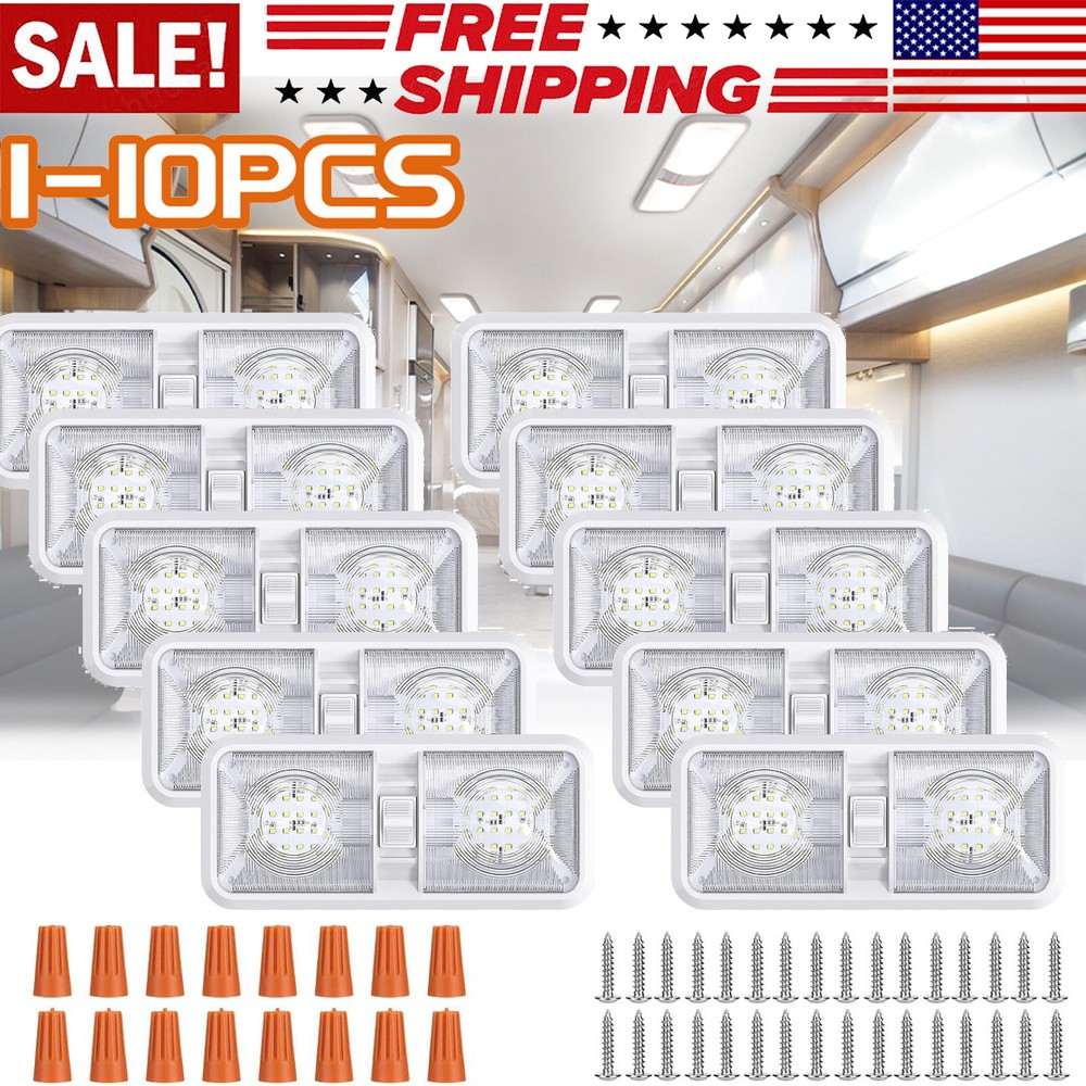 12V LED RV Ceiling Dome Light RV Interior Lighting for Trailer Camper Truck Boat