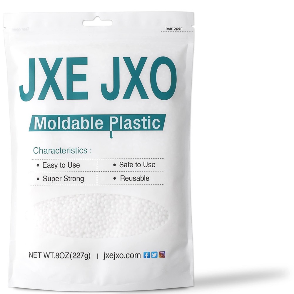 Moldable Plastic Thermoplastic Beads 8OZ 8OZ, White