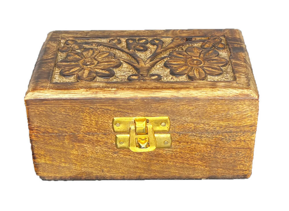 Mango Wood Engraved Rectangular Box